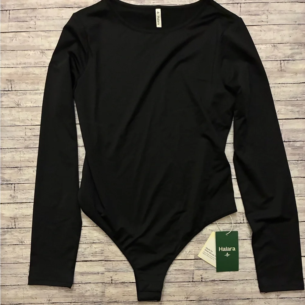 HALARA Elegant Black Long Sleeve Bodysuit - Picture 1 of 6